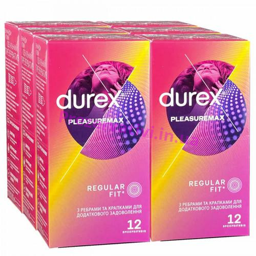 Блок презервативов Durex 6 пачек №12 Pleasuremax - Фото№1