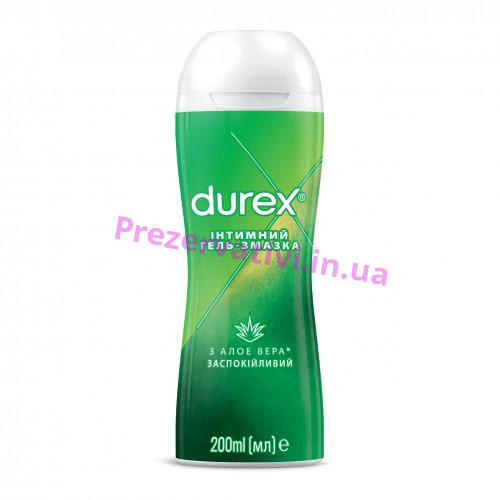 Интимные гель-смазки Durex (Дюрекс) Play Massage 2 в 1 Aloe Vera 200 МЛ c экстрактом Алоэ Вера - Фото№1