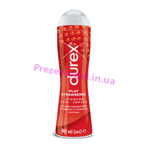 Гель-смазка Durex Play Saucy Strawberry со сладким ароматом клубники 50мл - Фото№1
