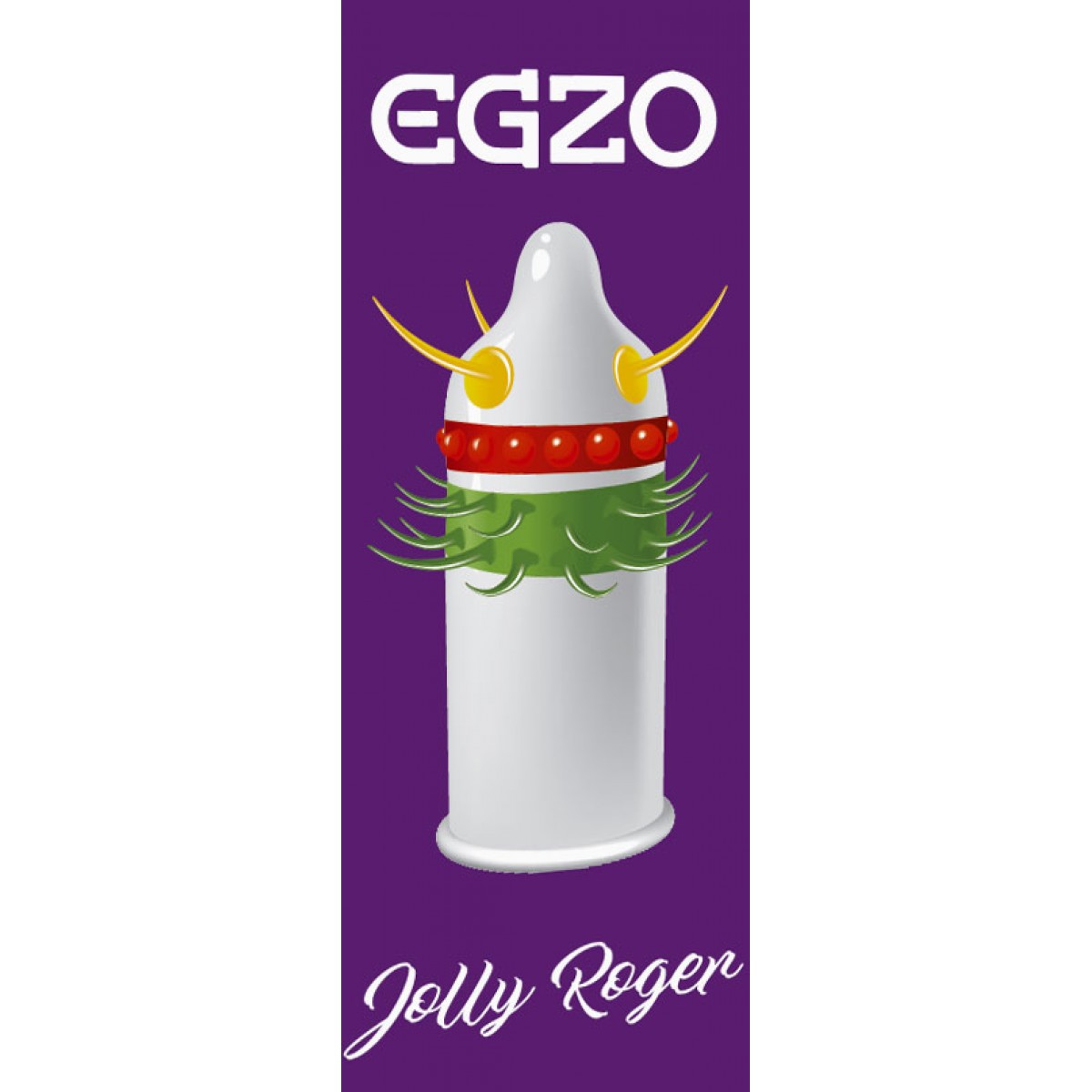 Презервативи EGZO Purple Jolly Roger з вусиками 1шт НОВИЙ ДИЗАЙН