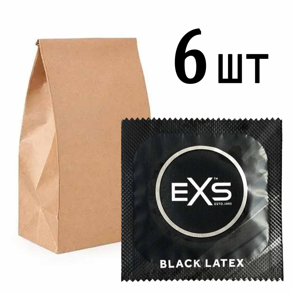 Черные презервативы EXS Black Latex 6шт⚡️Prezervativi.in.ua