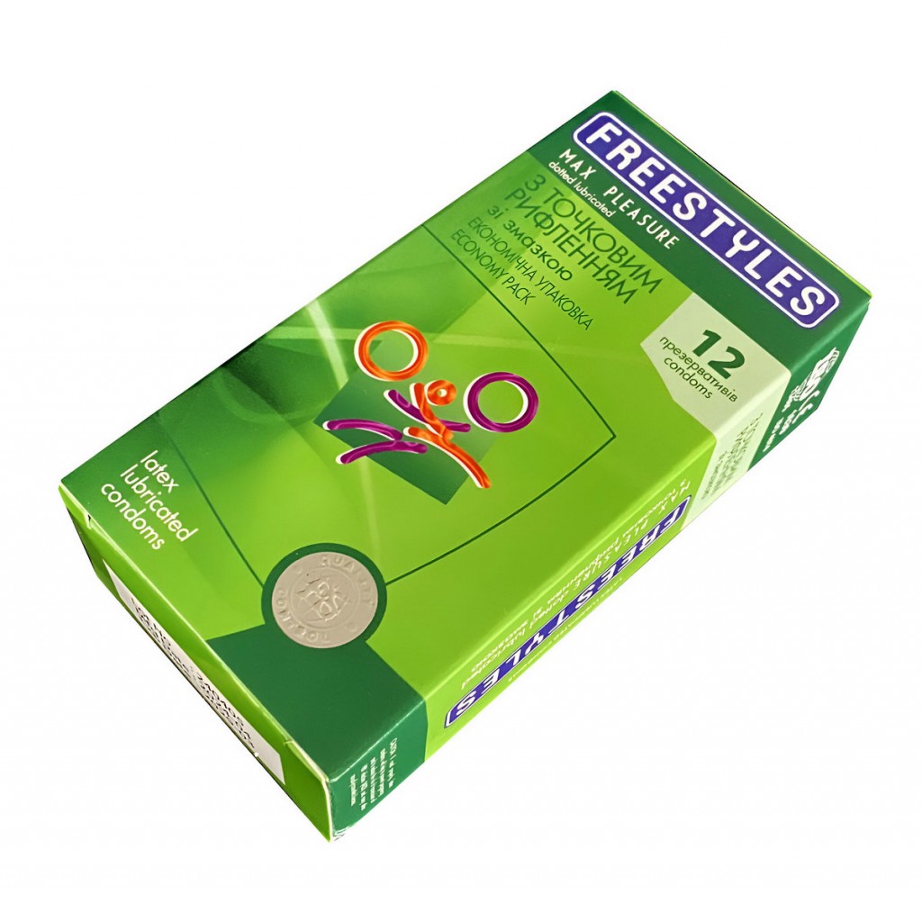 Презервативи FREESTYLES 12шт Max Pleasure точкові