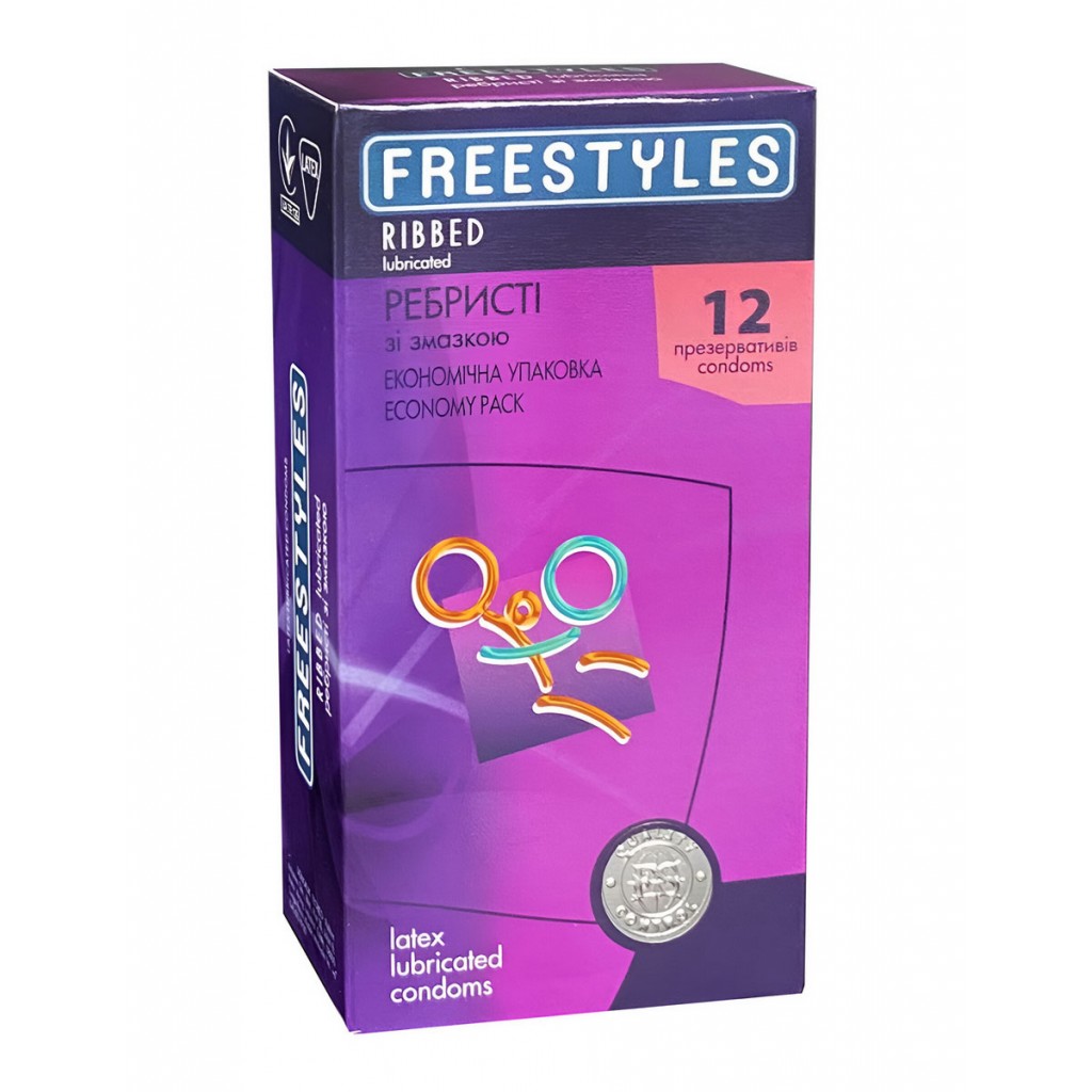 Презервативы FREESTYLES 12шт Ribbed ребристые