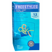 Блок презервативов FREESTYLES 72шт Ultra Light супертонкие (6 пачек по 12шт) - Фото№3