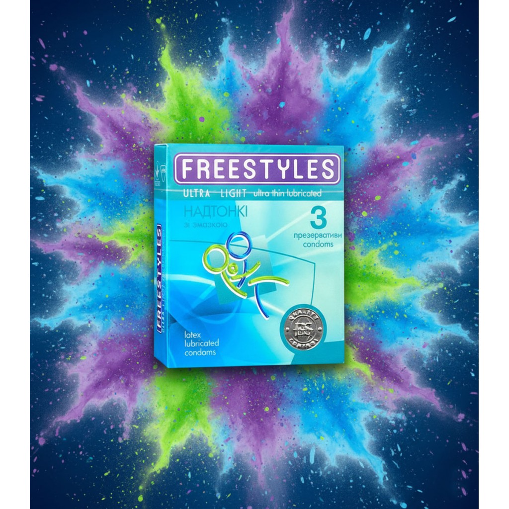 Блок презервативов FREESTYLES 30шт Ultra Light Супертонкие (10 пачек по 3шт)