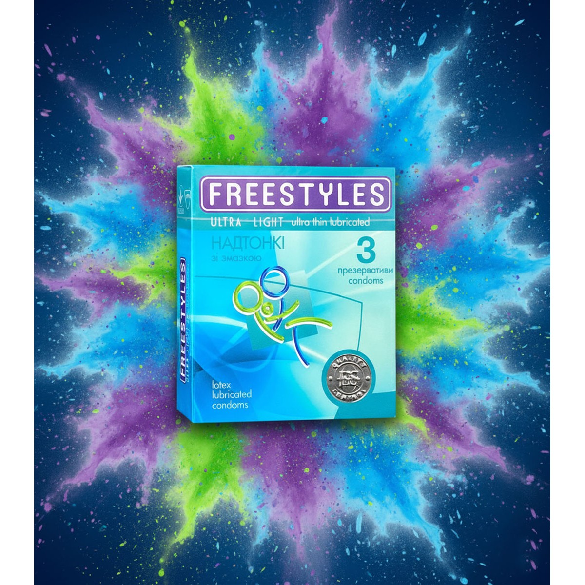 Блок презервативів FREESTYLES 30шт Ultra Light, Супертонкі (10 пачок по 3шт)