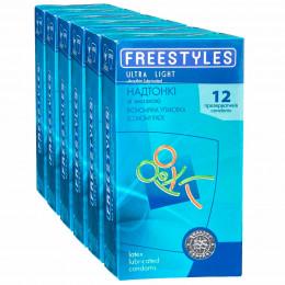 Блок презервативов FREESTYLES №72 Ultra Light супертонкие (6 пачек по 12шт)