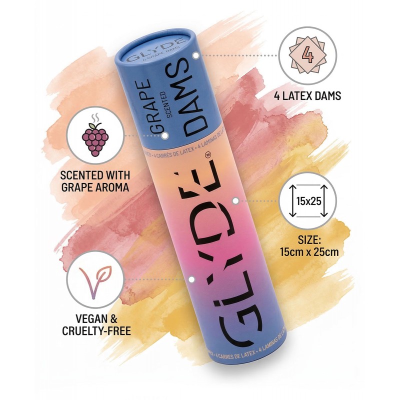 Латексні серветки Oral Dams GLYDE Grape 4 шт