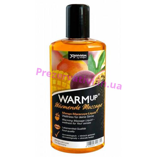 Їстівний гель-лубрикант для масажу розігріваючий JoyDivision WarmUp 150мл манго-маракуйя - Фото№1