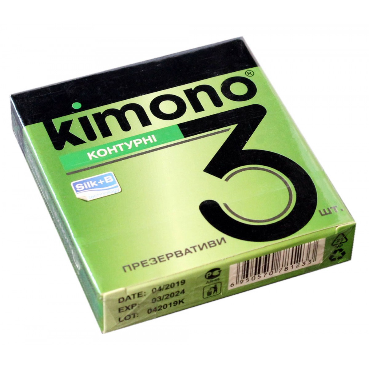 Презервативы Kimono 3шт Контурные