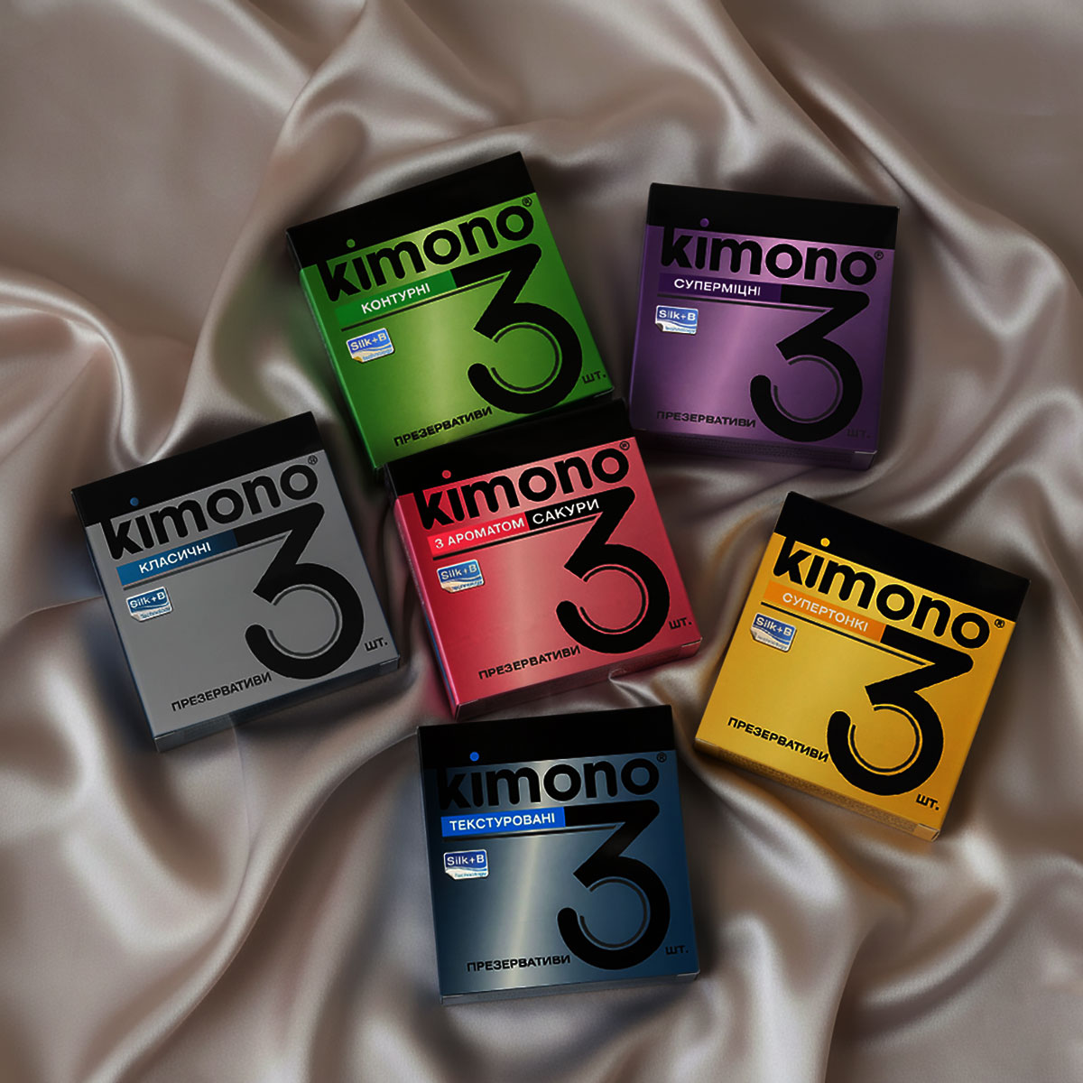 Ассорти комплект Kimono 18шт (6 пачек по 3шт)