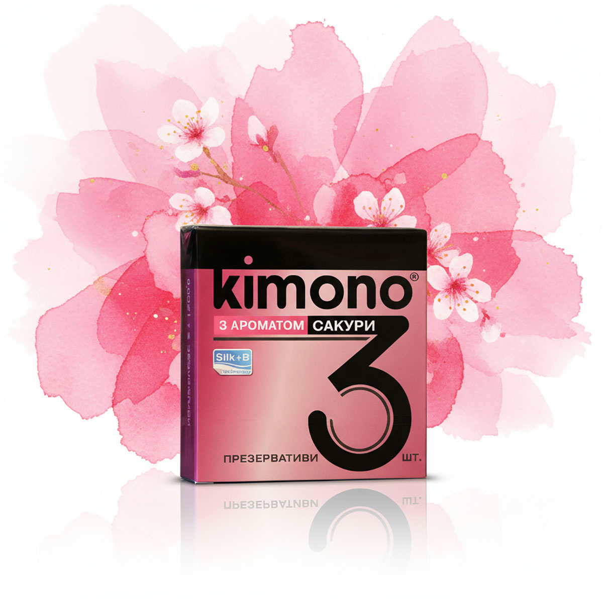 Презервативи Kimono 3шт з ароматом сакури