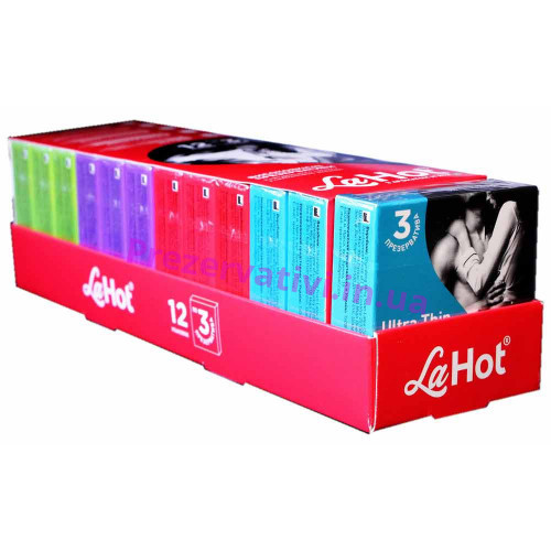Блок презервативов Lahot 36шт (12 пачек по 3шт) - Фото№1