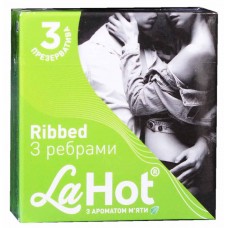 Презервативи LaHot 3шт Rіbbed ребристі