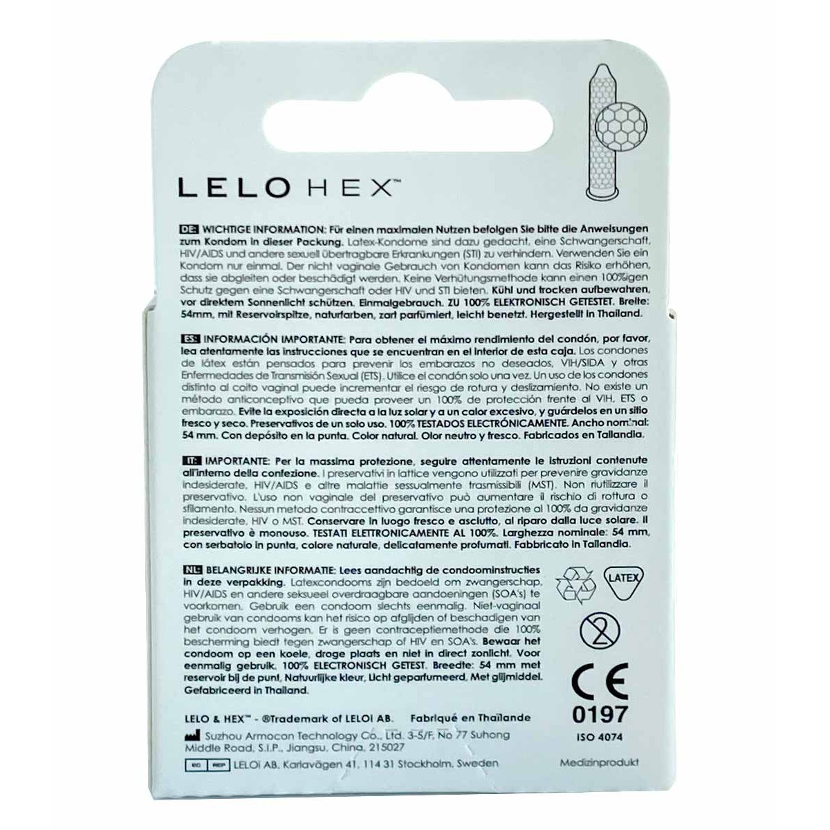 Сверхновые презервативы Lelo HEX Original 3шт