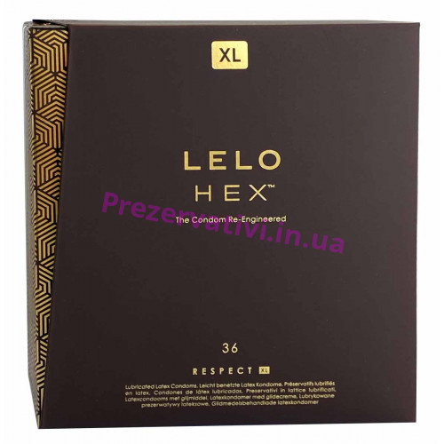 Сверхновые презервативы Lelo HEX Respect XL 36шт увеличенного размера - Фото№1