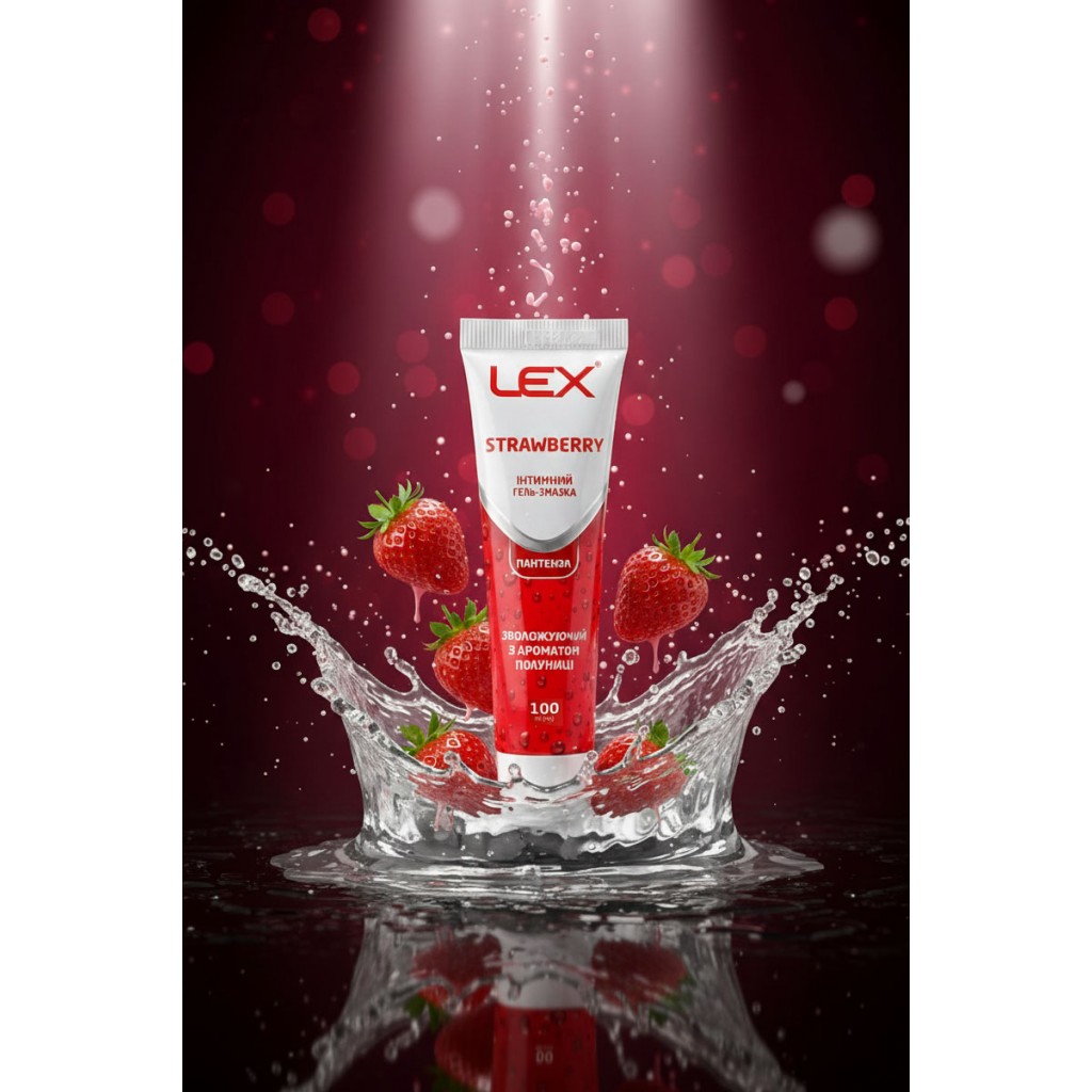 Гель-смазка Lex Strawberry 100мл пантенол, клубника