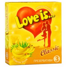 Презервативи Love is... 3шт банан (термін 04.2024)