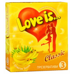 Презервативы Love is... 3шт банан (комикс внутри) (срок 04.2024)