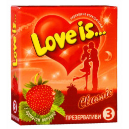 Презервативы Love is... №3 клубника (комикс внутри)