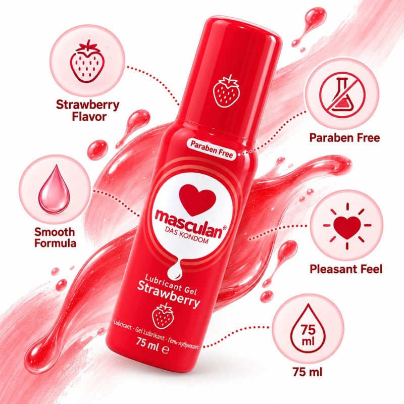 Лубрикант Masculan ❤️Strawberry 75мл – с ароматом клубники