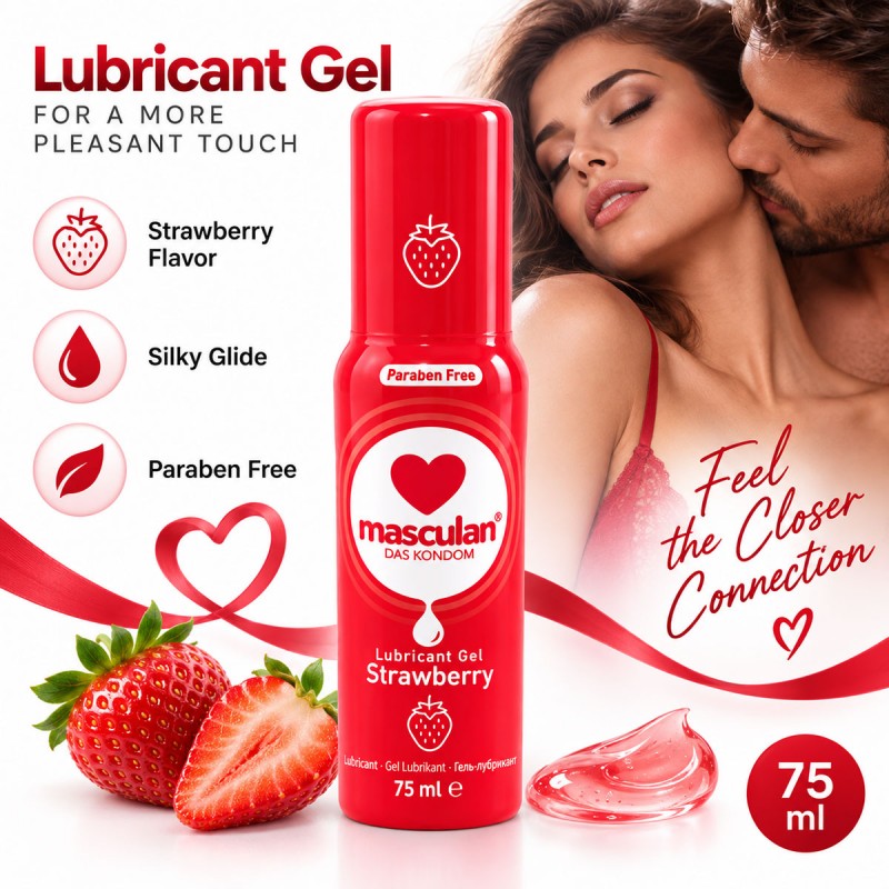 Лубрикант Masculan ❤️Strawberry 75мл – с ароматом клубники