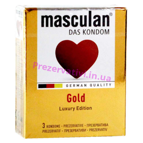 Презервативы Masculan GOLD 3шт - Фото№1