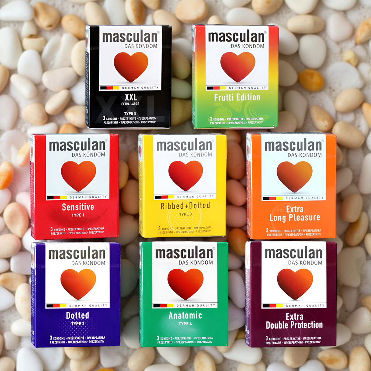 Ассорти комплект Masculan 15шт (5 видов по 3 шт)