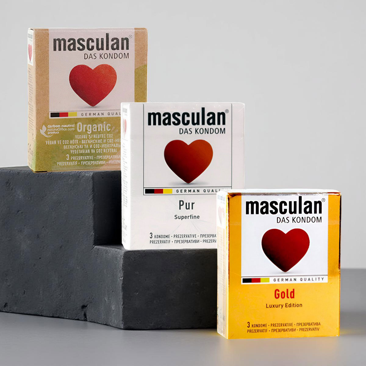 Ассорти комплект Masculan Premium 9шт (3 вида по 3 шт)