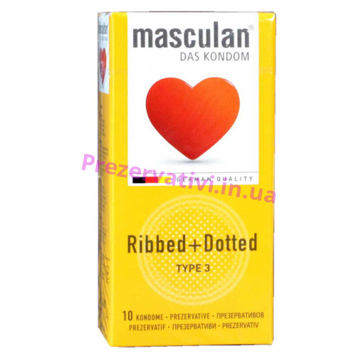 Презервативы Masculan Ribbed Dotted 10шт (Маскулан Рибед Доттер) - Фото№1