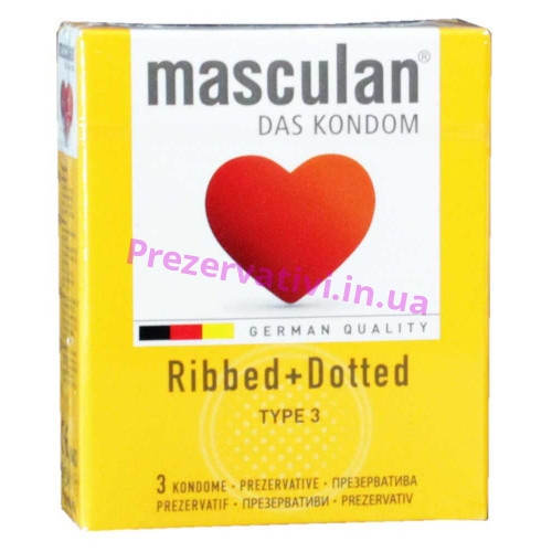 Презервативы Masculan Ribbed+Dottted 3шт - Фото№1