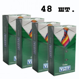 Блок презервативов VIZIT №48 color Цветные ароматизированные (4 пачки по 12шт)