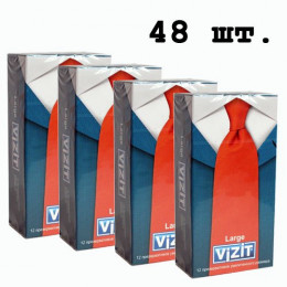 Блок презервативов VIZIT №48 Large Увеличенного размера (4 пачки по 12шт)