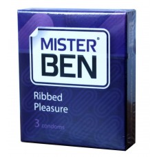 Презервативи Mister Ben ribbed pleasure 3шт ребристі