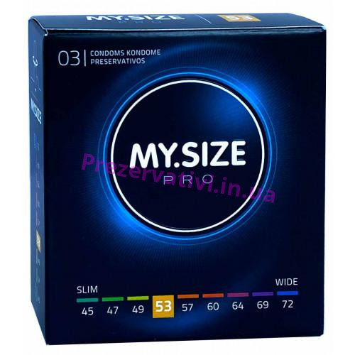 Презервативы MySize Pro 53 (178мм, 53мм) - 3шт - Фото№1