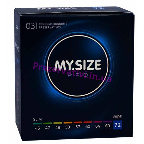 Презервативы MySize Pro 72 (223мм, 72мм) - 3шт - Фото№1