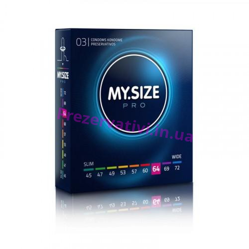 Презервативы MySize Pro 64 (223мм, 64мм) - 3шт - Фото№1
