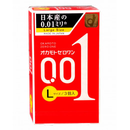 Полиуретановые презервативы OKAMOTO Zero One 0.01 Large size 3шт