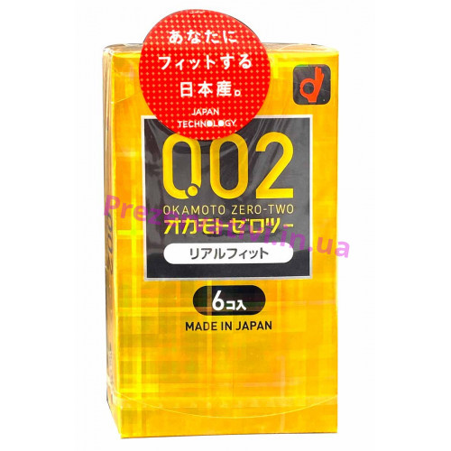Презервативы OKAMOTO 0.02 Real fit 6 шт - Фото№1