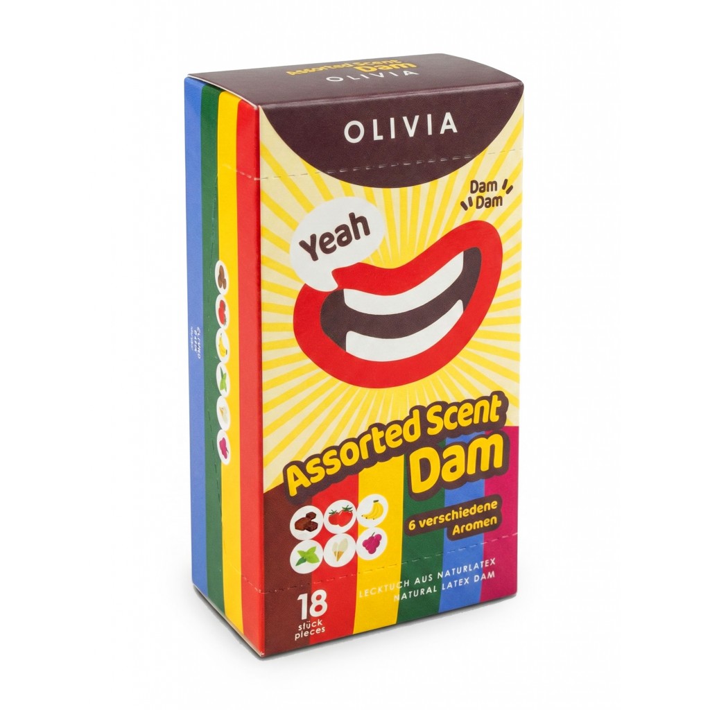 Латексные салфетки Olivia Oral Dams Mix 18шт ассорти⚡️Prezervativi.in.ua