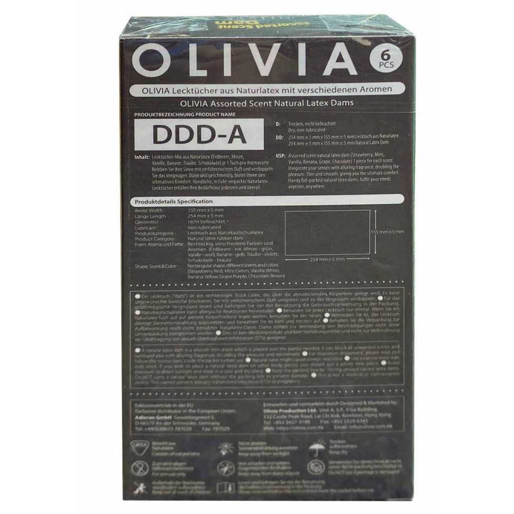 Латексные салфетки Olivia Oral Dams Mix 6шт ассорти