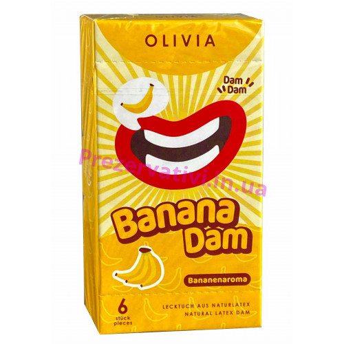 Латексные салфетки Olivia Oral Dams Banana 6 шт банан - Фото№1