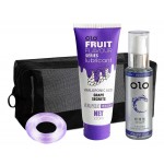 OLO Фиолетовая секс-косметичка: два лубриканта + кольцо