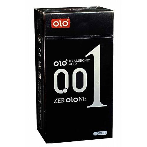 Презервативи Olo 0.01 BLACK 10 шт ультратонкі з гіалуроновою кислотою (фольга) - Фото№1