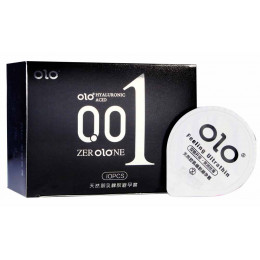 Блок презервативов Olo 0.01 BLACK ультратонкие с гиалуроновой кислотой 10 пачек по 1шт