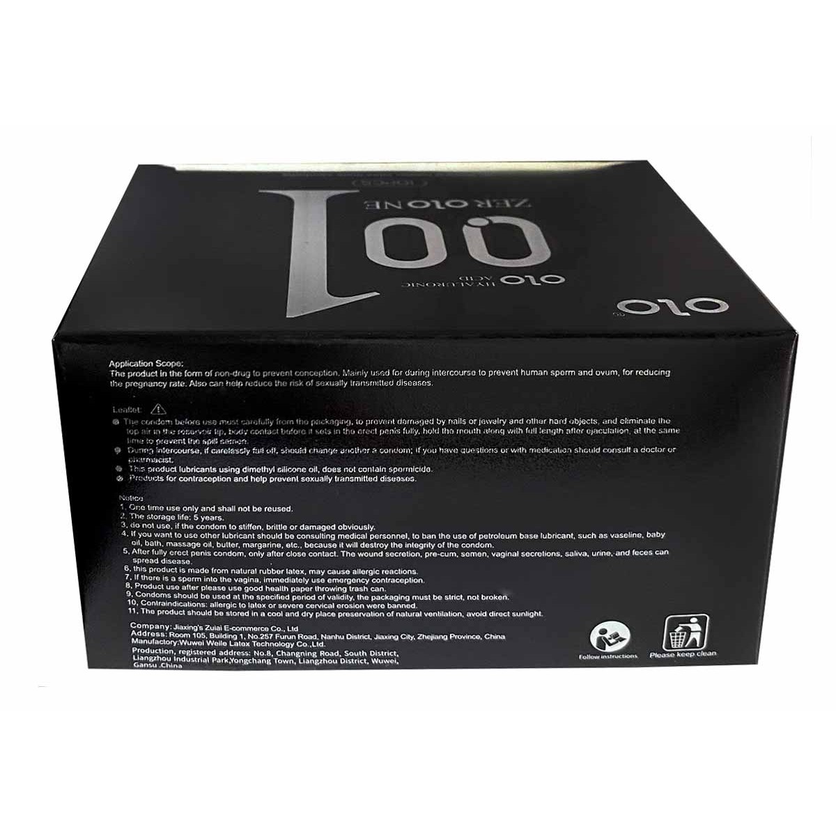 Презервативы Olo 0.01 BLACK 10шт ультратонкие с гиалуроновой кислотой