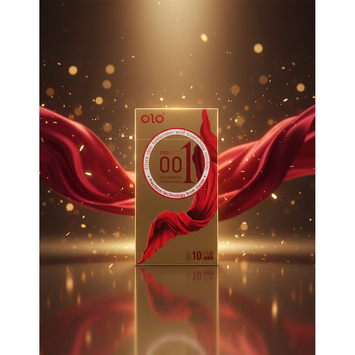 Презервативы Olo 0.01 ZERO GOLD Foil 10шт аромат цветов, гиалуроновая смазка (фольга)⚡️Prezervativi.in.ua