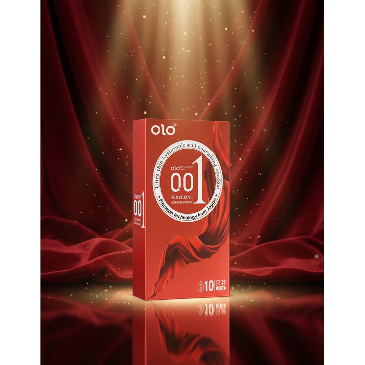 Презервативы Olo 0.01 ZERO RED Foil 10шт точки с гиалуроновой кислотой (фольга)⚡️Prezervativi.in.ua