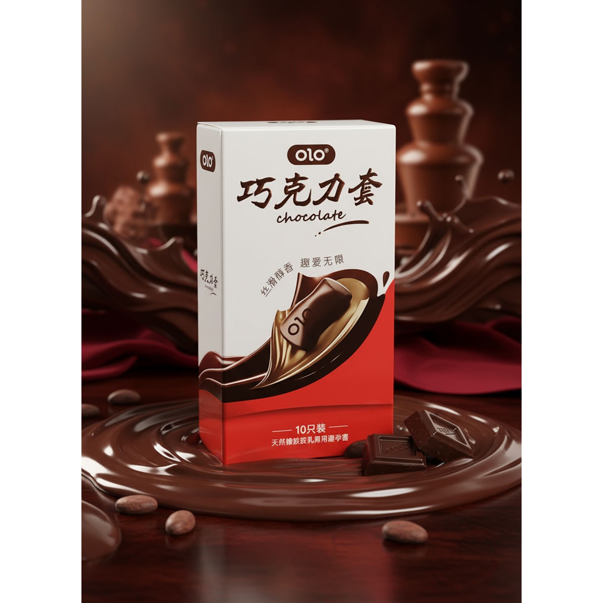 Презервативы Olo Oral Chocolate 10шт продлевающие с ароматом шоколада⚡️Prezervativi.in.ua