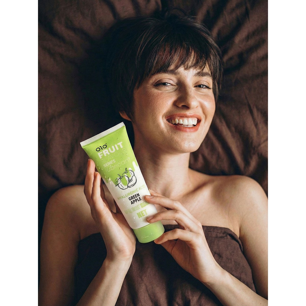 Лубрикант OLO Fruit flavour Green apple 120мл вкус яблока⚡️Prezervativi.in.ua